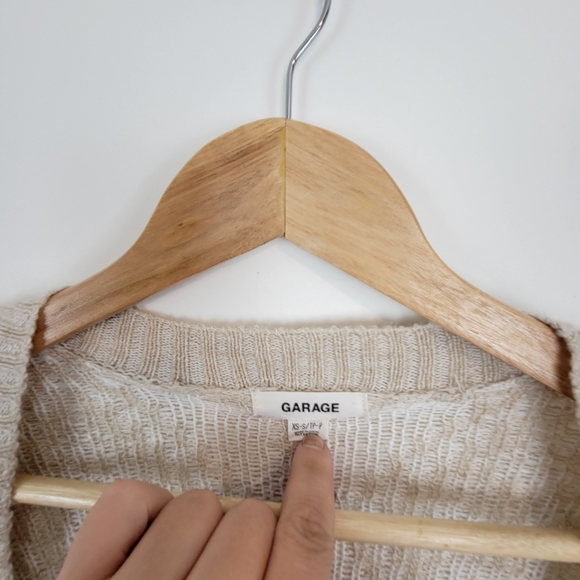 GARAGE | Cream Color Open Front Cardigan - Picture 4 of 6